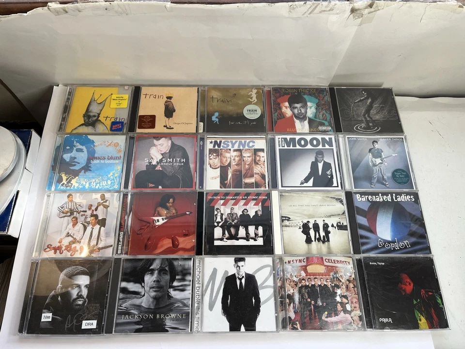 Pop Music CD Lot Of 20 Mixed Artist: Train Lenny Kravitz U2 NSYNC Sam Smith Foto 1 de 4