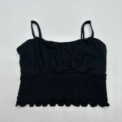 Hollister California Blouse Cropped Top Women S Black Logo ..#29951 - Image 1 of 4