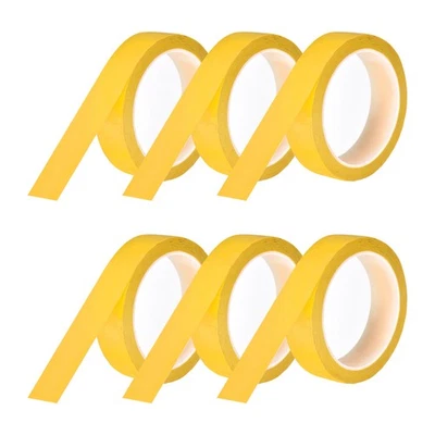 6 Rolls Whiteboard Tape Thin 25mm 54.7 Yard Thin Pinstripe Tape, Yellow Foto 1 de 4