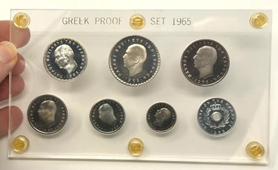 Greece - 1965 Silver Proof Set - 7 Coins - Scarce - Image 1 of 2