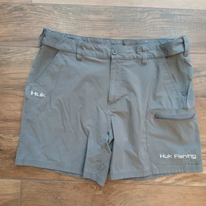 Huk Fishing Shorts Mens 2XL XXL Grey Pursuit Lightweight Quick Dry Performance - Picture 1 of 10