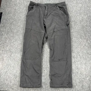 Caterpillar Double Knee Pants Mens 38x30 Gray Carpenter Workwear Hammer Loop - Picture 1 of 12