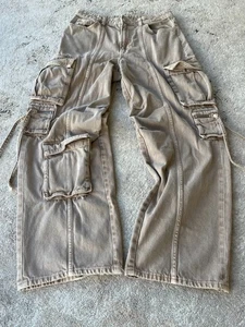 Vintage SEXY Y2K Junya Watanabe Balenciaga Style Baggy Crazy Cargo Jeans - Picture 1 of 12