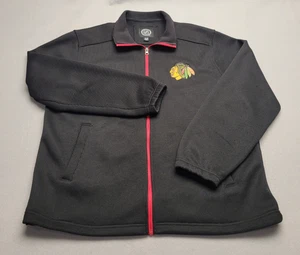 Chicago Blackhawks Men's Official NHL Black Full Zip Waffle Knit Shacket Size XL - Picture 1 of 10