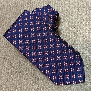 NWT Brooks Brothers USA Blue Red Silk Tie Preppy Old Money Academia Business - Picture 1 of 5