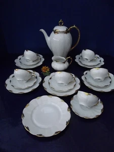 Reichenbach * Antique Coffee Service * White with Gold Decor - Picture 1 of 4