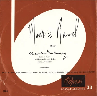 PIERO WEISS Piano RAVEL Miroirs DEBUSSY Pour le Piano, Arabesque OPERA 1204 EX - Image 1 of 3