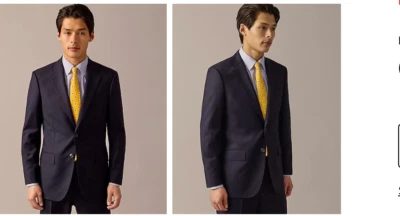 J.Crew $498 Crosby Classic-fit suit jacket in Italian wool Navy Size 42R BV094 - Image 1 of 4