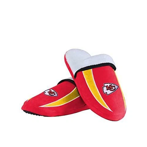 Kansas City Chiefs NFL Mens Sherpa Slide Slippers - M Cover