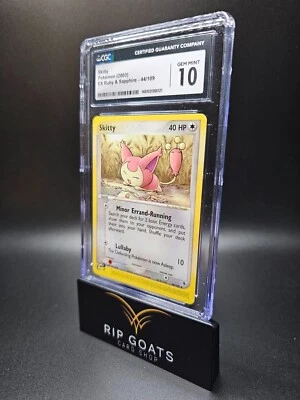 2003 Pokemon Skitty 44/109 EX Ruby & Sapphire e-reader CGC 10 GEM MINT POP 9! - Image 1 of 2