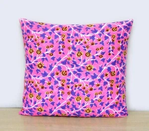 Indian Pink Multi Floral 16x16 Print Hand Block Cushion Cover Pillows Case Cover - Picture 1 of 4