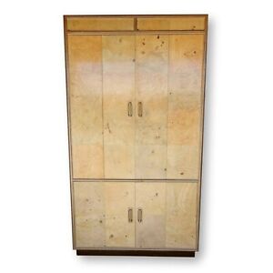 Henredon Scene 2 Olive Burled Wood Cabinet Armoire Mid Century Baughman Style