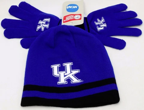 University of Kentucky Youth 8-20 Knit Hat/Stretch Glove Combo Set Cover