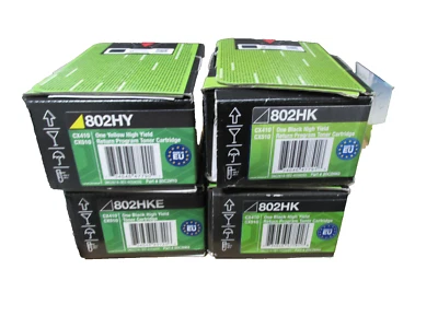 Lexmark Toner  2x 802HK black, 1 x 802HKE, 1 x 802HY yell / CX510 CX410 original - Bild 1 von 2