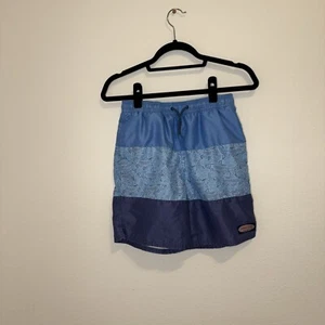 Vineyard Vines Boys Blue Color Block Fish Print Swimming Trunks Size L 16 Kids  - Picture 1 of 5