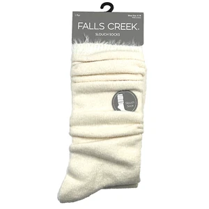 Falls Creek Womens Slouch Socks 1 Pair Cream Super Soft - Picture 1 of 8