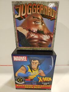 Bowen Designs Juggernaut #1766/6000 & Wolverine Unmasked 1528/3200 Mini-Busts