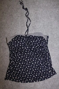 TANKINI OBERTEIL TOP GRÖSSE 40 - 42 DUNKELBLAU WEISS  SCHAUMSTOFF KÖRBCHEN - Bild 1 von 2