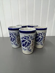 Vasos de esmalte salino Goebel de colección con diseño de uva - Imagen 1 de 4