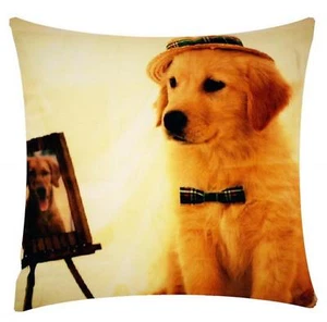 Cubierta de cojín de algodón de 17 x 17 pulgadas Posing Labrador perro diseño de personajes - Imagen 1 de 1