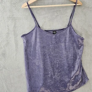 City Streets Purple Velvet Spaghetti Straps Top Size L  Y2K Romantic Rave Party - Picture 1 of 9