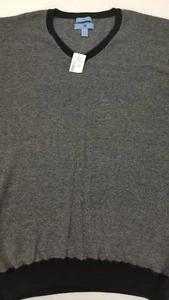 Suéter EGARA Para Hombre Gris Calce Ajustado Cuello en V Algodón Cashmete Mezcla Talla 3XLT - Imagen 1 de 12