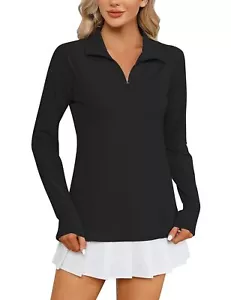 Women UPF 50+ Cool Shirts Lightweight Pullover 1/4 Zip Long Sleeve Sun Protec... - Picture 1 of 6