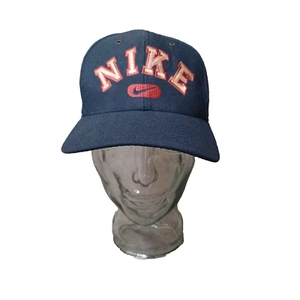 Vintage Nike Snapback Hat Blue Spell Out Swoosh Logo Embroidered Wool Blend 90s - Picture 1 of 18