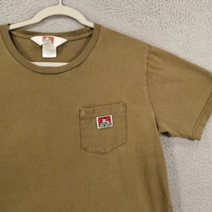 Ben Davis Shirt Mens Medium Monkey Logo Pocket Tee Y2K Short Sleeve Gray Green - Picture 1 of 8