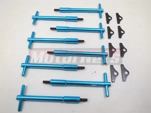 8x Cubierta de válvula de barra en T azul sujeción 1/4"-20 SBC Chevy 283 327 350 perno mini lengüeta - Imagen 1 de 5