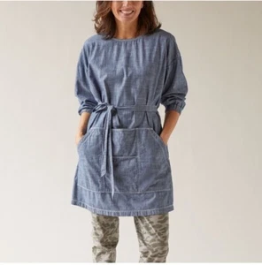 Duluth Donna Free Range Chambray Smock Taglia M/L Tasche Frontali - Foto 1 di 17
