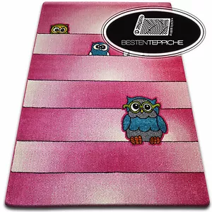 Rugs soft and dense children's carpet 'kids' c412 owls with big googly eyes - Picture 1 of 4