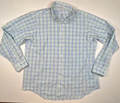 Izod Mens Wrinkle Free Quick Dry Twill Button Up Gingham Plaid Shirt 17.5  34/35 - Image 1 of 4