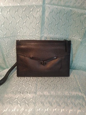 EUC Botkier Valentina Black Leather Large Envelope Flap Clutch - Image 1 of 4