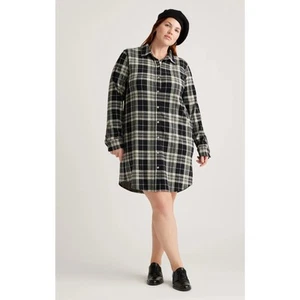 Quince Stretch Sweater Fleece Shirt Dress Size Small - Picture 1 of 9