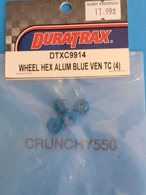 Duratrax Vendetta TC Wheel Hex Hub Aluminum Blue DTXC9914 (4) Vintage RC - Image 1 of 3