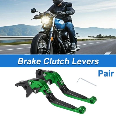 Adjustable Short Long Brake Clutch Levers for Yamaha YZF R1 Green Black 1Pair - Imagen 1 de 4