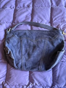 Lucky Brand Wildleder Schultertasche Handtasche lila Hobo Blumen Innentasche - Bild 1 von 13