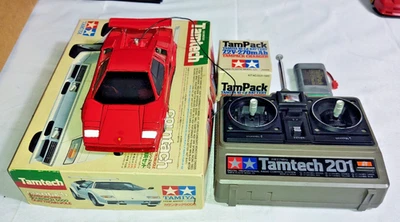  Vintage 1/24 Tamtech  Lamborghini Countach, transmitter, batt, charger, Org Box - Image 1 of 4