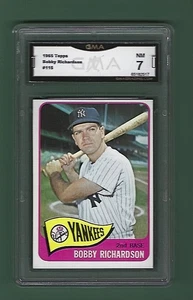 1965 Topps #115 Bobby Richardson GMA Graded 7 NM - Picture 1 of 2