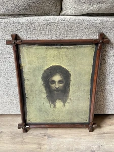 Antique Adriondack Black Forest Crucifix Corner Walnut Frame/Gabriel Max Jesus C - Picture 1 of 14