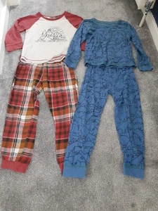 Sainsbury's TU Dinosaur Pyjamas Boys Age 6-7years X2 Long Sleeved - Picture 1 of 9