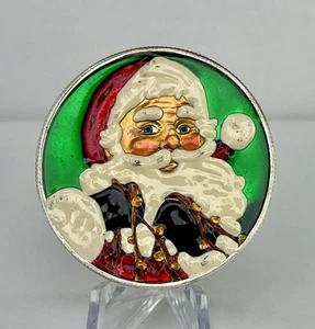Papá Noel 1996 color esmaltado 1 oz plata fina .999 redondo vintage - Imagen 1 de 6