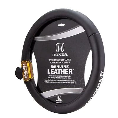 Plasticolor Honda  Car Truck SUV Genuine Leather Steering Wheel Cover Honda Logo - Image 1 of 4