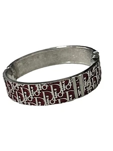 Vtg Christian Dior by John Galliano Red Monogram Cuff Bracelet - Picture 1 of 10