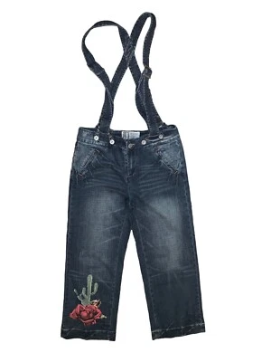 VO Virgin Only Brand Sz 9 Wide Leg Suspender Jeans Desert Cactus Rose Y2K - Image 1 of 4