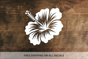 Hibiscus Tropical Vinyl Decal | Hawaiian Flower Bumper Sticker | Floral Decor - Picture 1 of 7