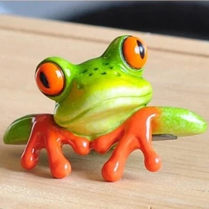 Resin Mini 3D Frog Figurine Garden Decoration Gift Ornament - Picture 1 of 6