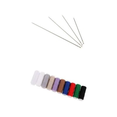 14 Stück lange Handnadeln & farbiges Polyester Jeansgarn zum Polstern Nähen - Bild 1 von 4