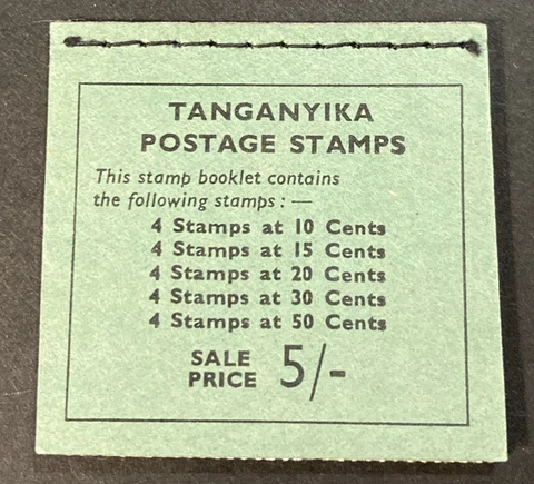 1961 Tanganyika Stamp Booklet 10c-50c Lion Flag Medical Farming (Unused NH) Cover